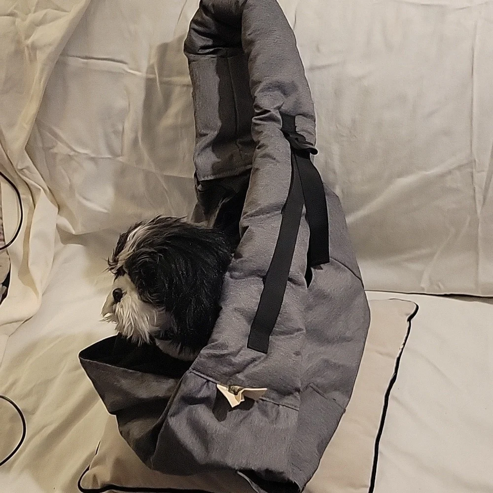 Gray Fabric Pet Carrier. Medium-sized Dogs or Cats.